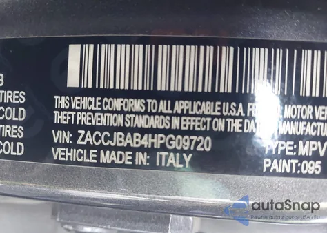 2017 Jeep Renegade Sport 4X4 из США, поврежденный, VIN ZACCJBAB4HPG09720